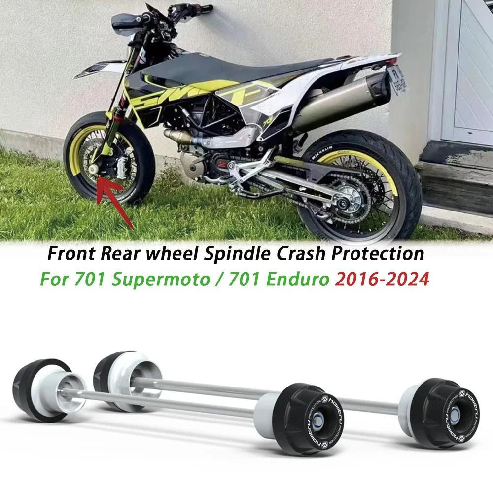 

For Husqvarna 701 HUSQVARNA701 Supermoto 701 Enduro 2024 2016-2023 Motorcycle Front & Rear Axle Sliders Wheel Protection Device