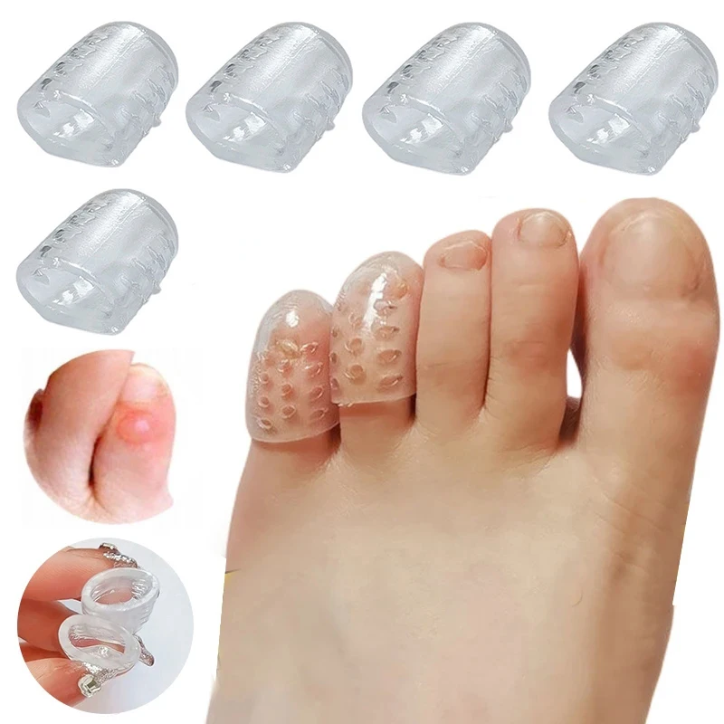 2/10Pcs Silicone Toe Caps Anti-Friction Breathable Toe Protector Gel Toe Cap Protector Cushions Prevents Blisters Toe Foot Care