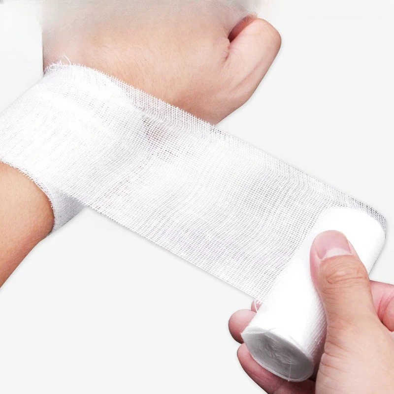 1 Roll Absorbent Gauze Cotton Bandage Roll Wound Hemostasis Wrapping Dressing Fixation First Aid Bandage Roll