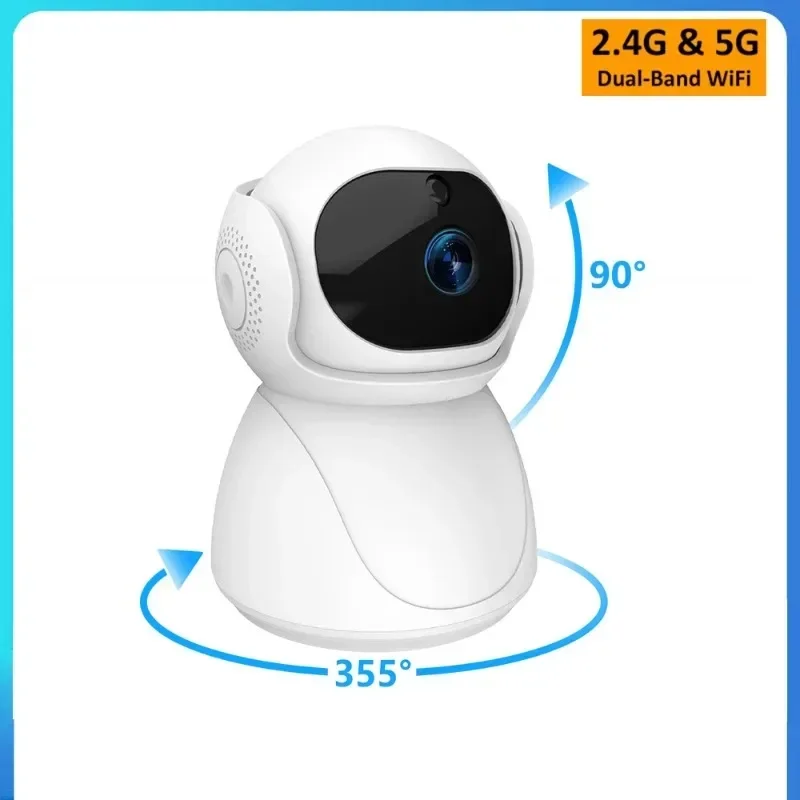 

Wireless Camera 5Ghz 2.4G Dual-Band 1080P WiFi Wireless Auto Tracking Baby Monitor PTZ Security Surveillance Mini Camera