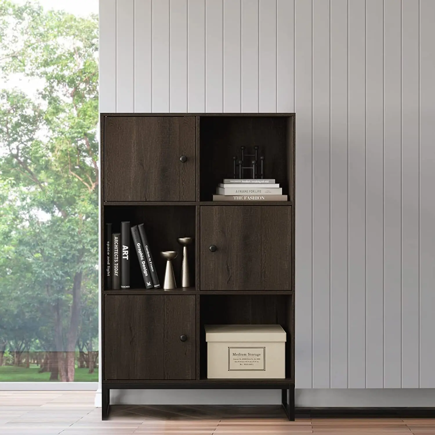 Storage cabinet combination lattice floor-standing bookshelf multi-layer stylish and elegant rental room storage