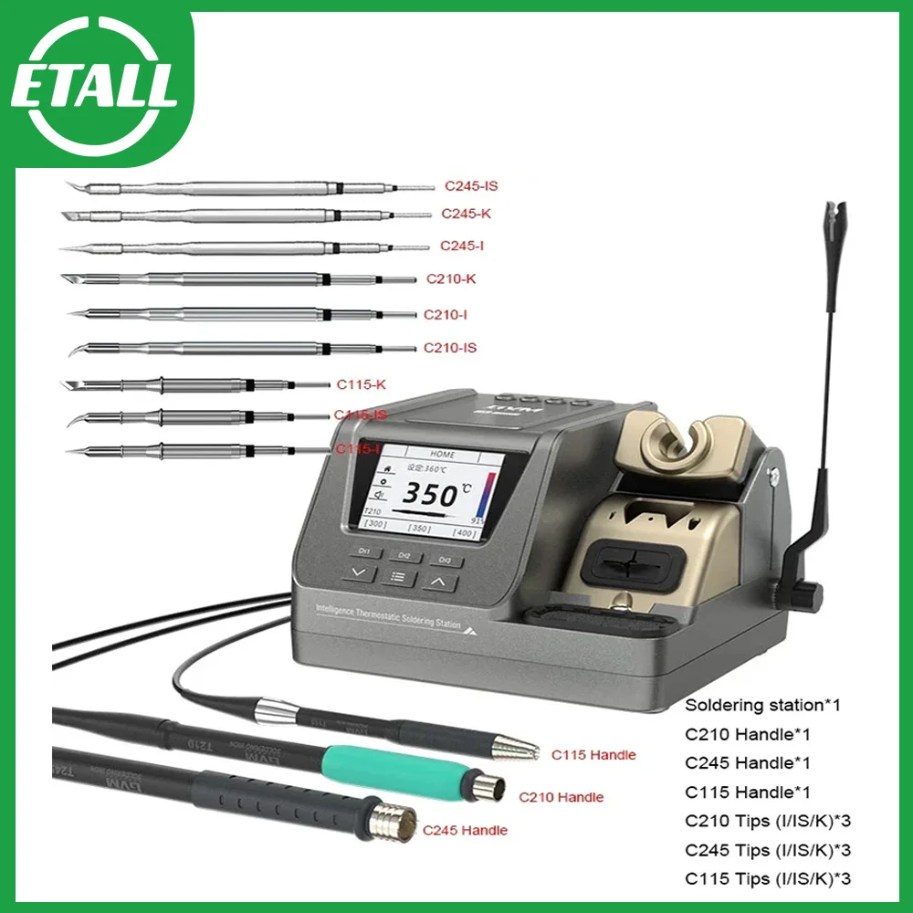 

GVM H3 3 in1 Smart Soldering Station Compatible Soldering Iron Tip 210/245/115 Handle Control Temperature Welding Rework Station