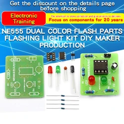 NE555 parti Flash bicolore Kit luce lampeggiante divertente formazione elettronica saldatura produzione fai da te