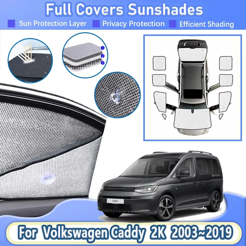 

For Volkswagen Caddy 2K Maxi MK3 2003-2019 Sunscreen Window Privacy Visor Car Anti-UV Sunshade Coverage Tools Auto Accessories