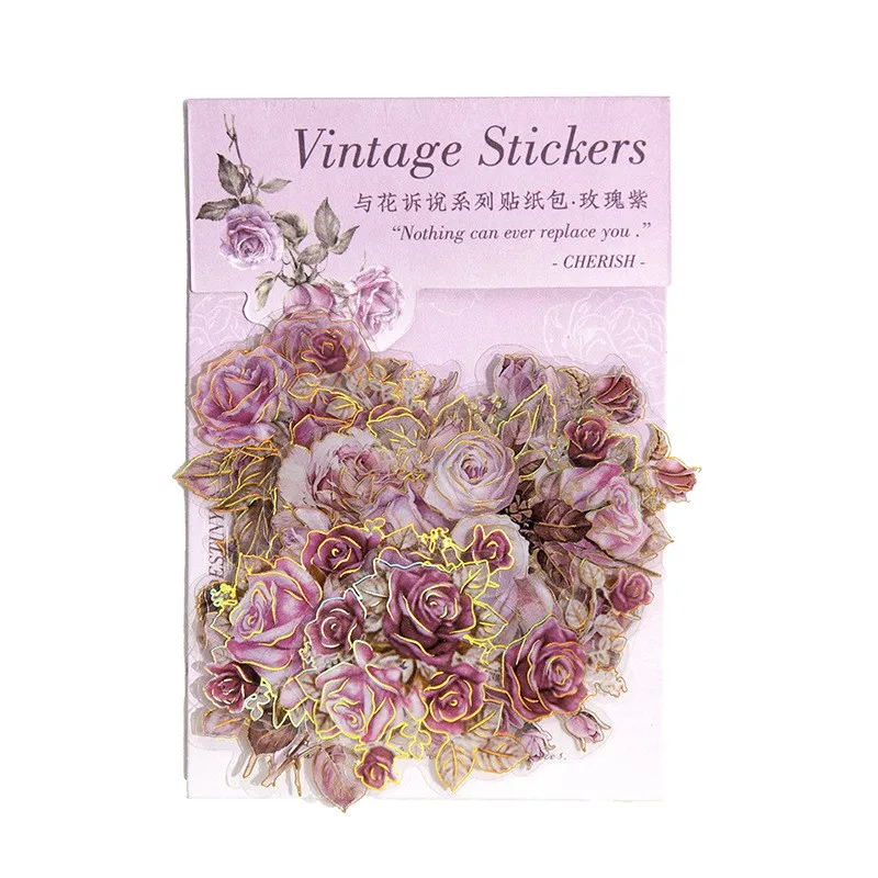 20 pcs Flower Sticker per Scrapbooking fai da te Art Journaling adesivi Vintage adesivi per diario