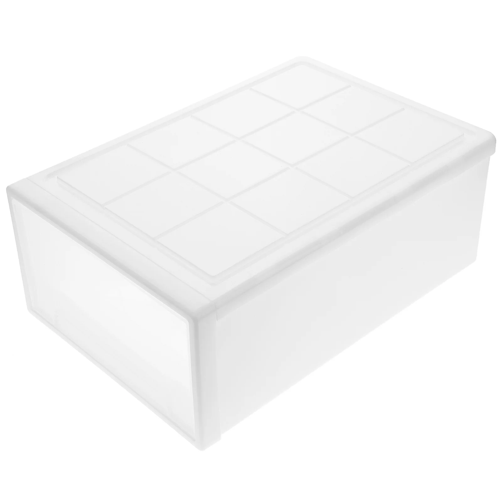 

1pc Drawer-Style Storage Cabinet White Large Capacity Transparent Box For Clothes Cosmetics Socks Underwear Thickened Plastic
