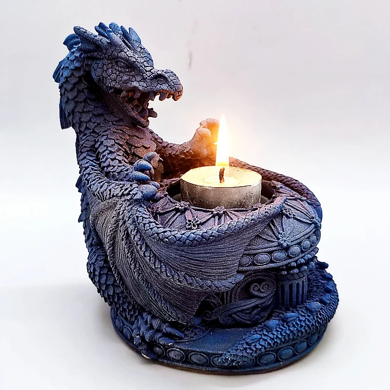 2024 Latest Product Flying Dragon Candlestick Silicone Mold DIY Production Gypsum Resin Dragon Model Halloween Decoration Tool