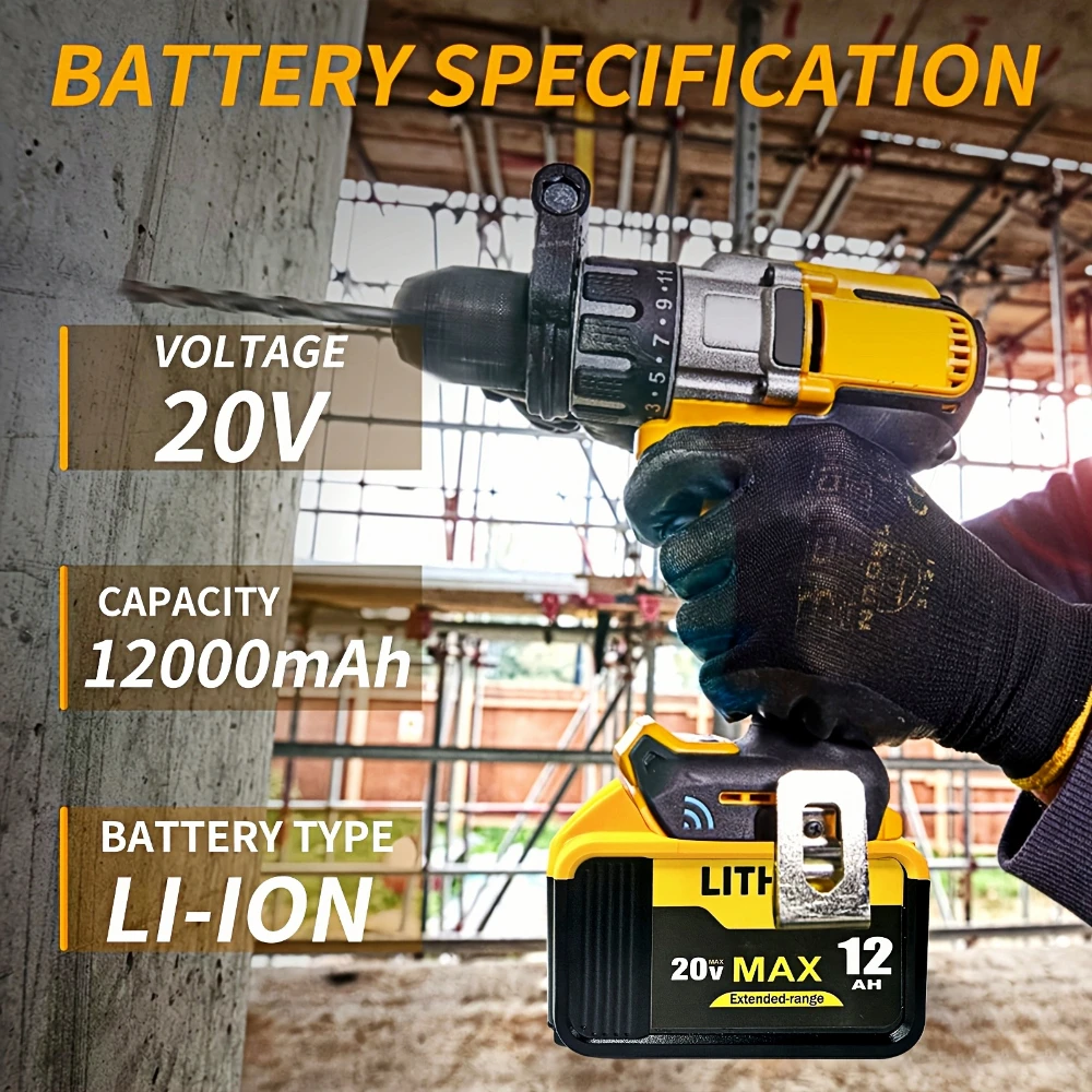 

Original For DEWALT battery, 20V, 12AH, rechargeable lithium ion battery, DEWALT, DCB115, fast charging, DEWALT tool battery