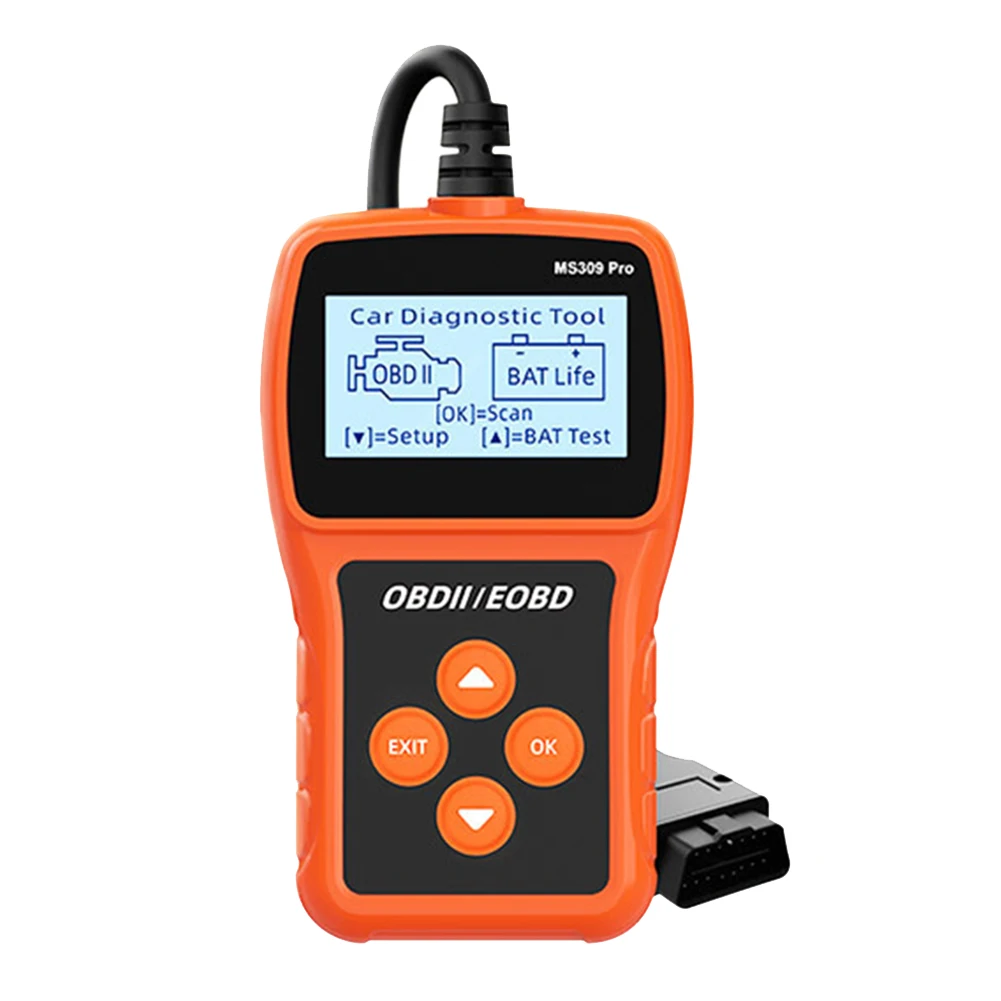 

MS309PRO OBD2 Scanner Diagnostic Tool Battery Car Fault Code Reader Engine Tester Analyzer with 2.4 Inch LCD Display