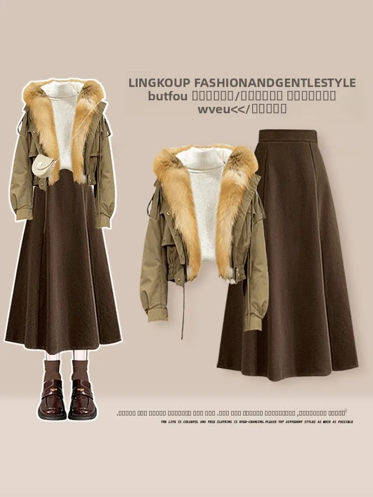 

Женский зимний повседневный комплект: юбка и футболка в стиле «lazy chic», универсальный, омолаживающий, в американском стиле.