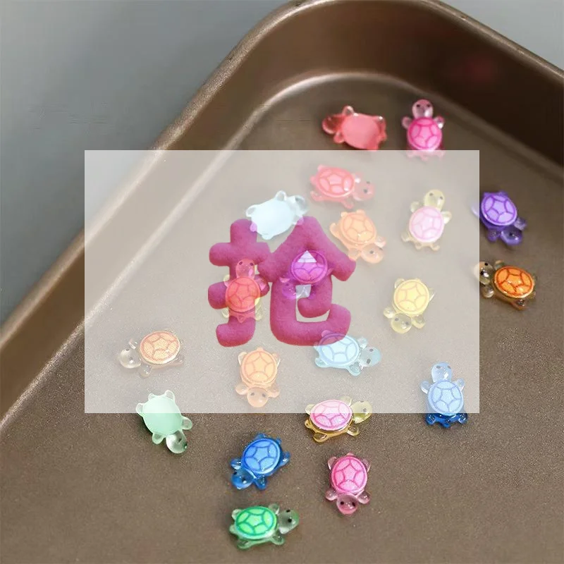 100Pcs Lucky Mini Resin Turtle Colorful Tiny Tortoise Figurines Bulk For DIY Craft And Desk Decor