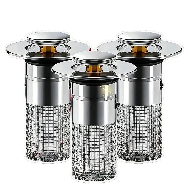 

Герметичная заглушка для умывальника, антизапаховая заглушка из нержавеющей стали, сливная труба для раковины с функцией подачи воды под давлением, универсальный аксессуар.