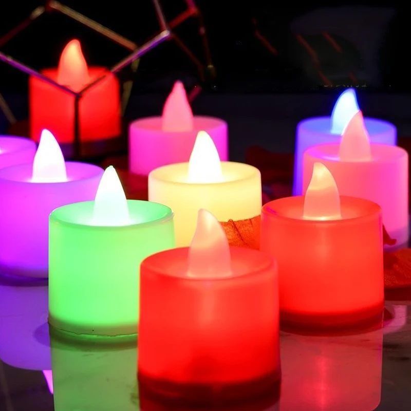 2/12 pezzi candela elettronica a LED a batteria tealight matrimonio festa di compleanno decorazione luci romantiche candele finte senza fiamma