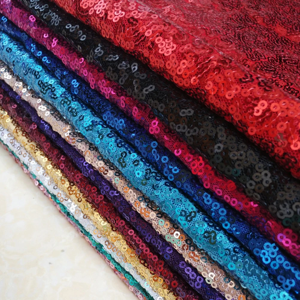 

Black 3mm Sequin Fabric Well Stitched Durable Material for Costume Dress Curtain Backdrop Headband Sequin Cloth