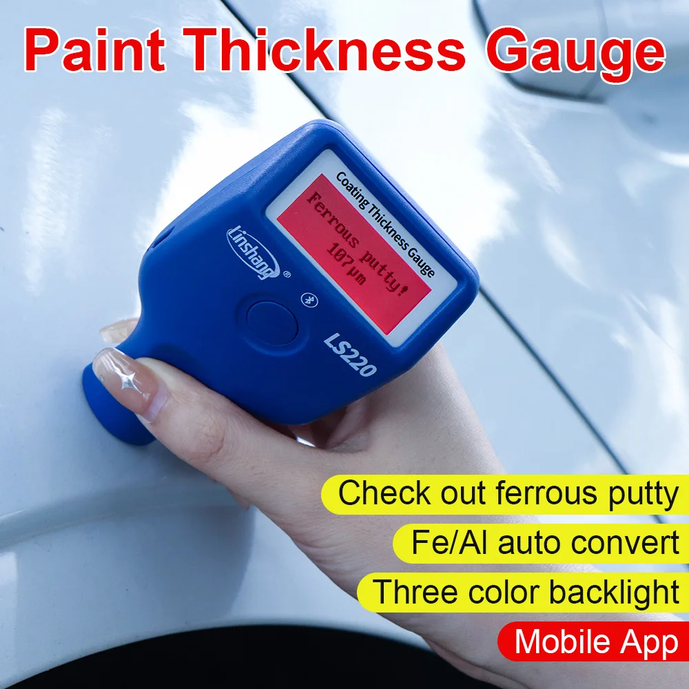 LS220 Car Paint Detector Coating Thickness Meter Measuring Device Digital Coating Thickness Gauge Price Car Paint Tester