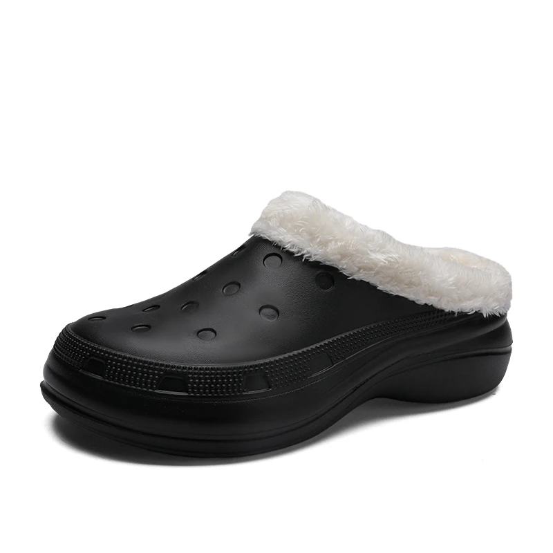 

Unisex Winter Home Cotton Shoes Slip On Breathable Keep Warm Furry Slippers Lightweight Thick-Soled Mules Men Women Size 36-45