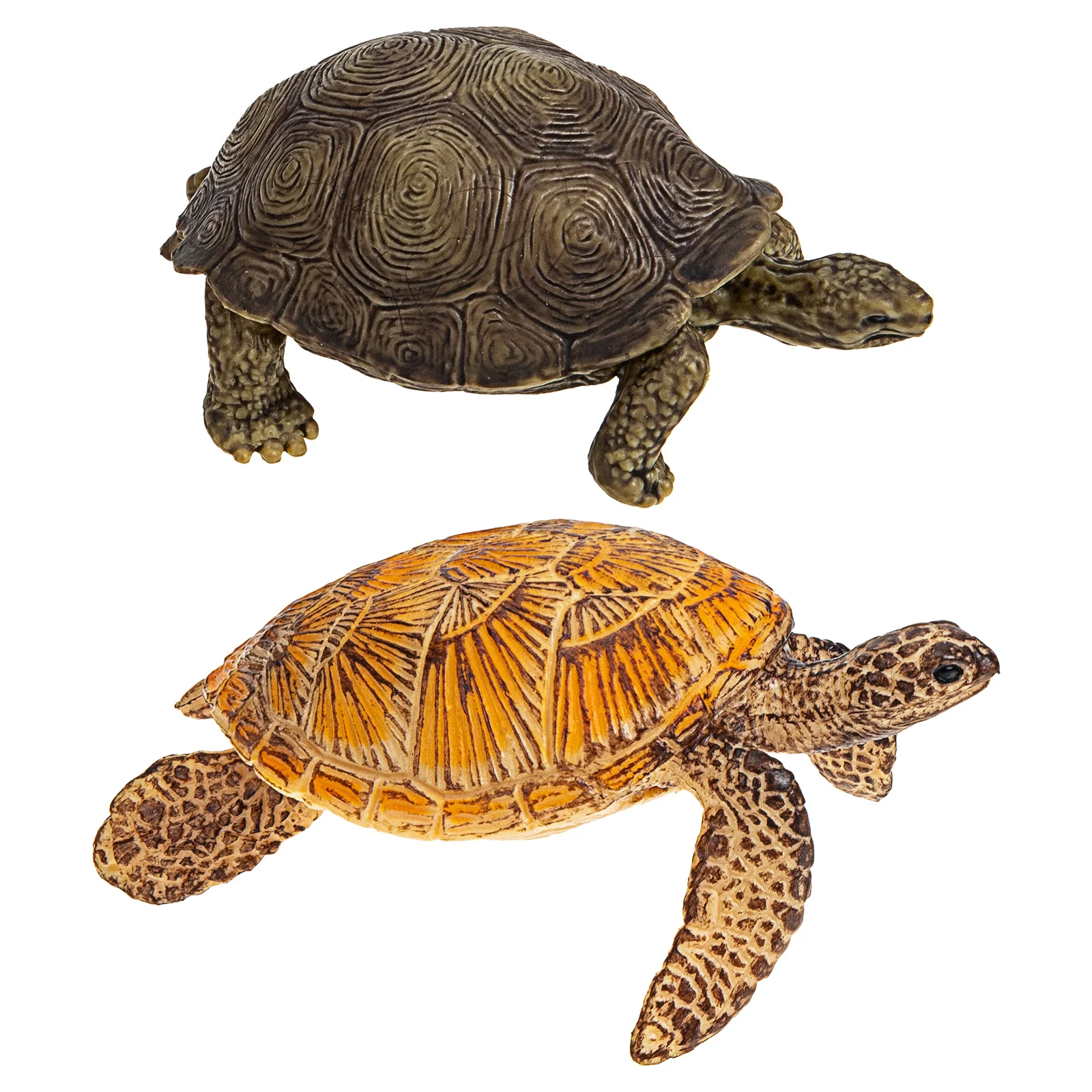 

2pcs Ocean Life Figurines Realistic Simulation Tortoise For Aquarium Fish Tank Decor Desktop Home Landscape Ornament Plastic