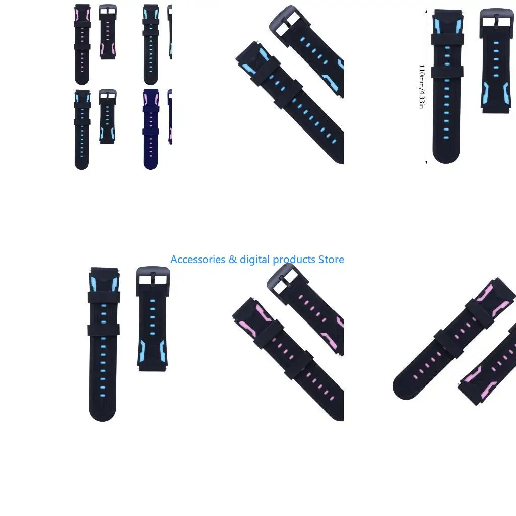 77JD Breathable Silicone Wriststrap Belt 16mm 6th Gen Kids Phone Watch Watch Straps