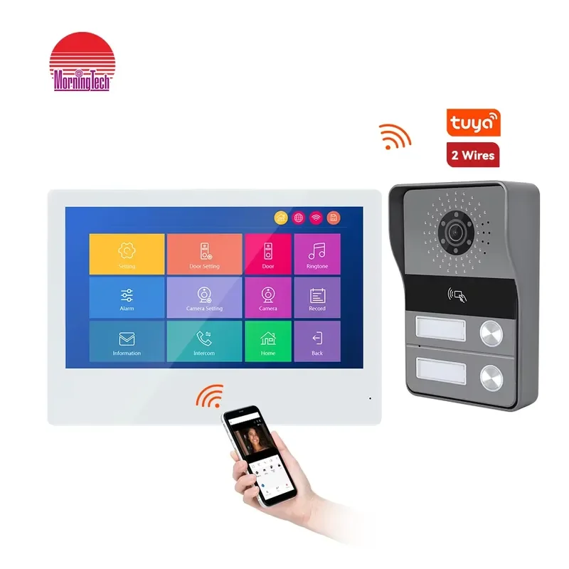Morningtech WIFI Tuya 1080P AHD Door Phone System High Pixel Video Doorbell Camera Smart Ring Video Doorbell Intercom