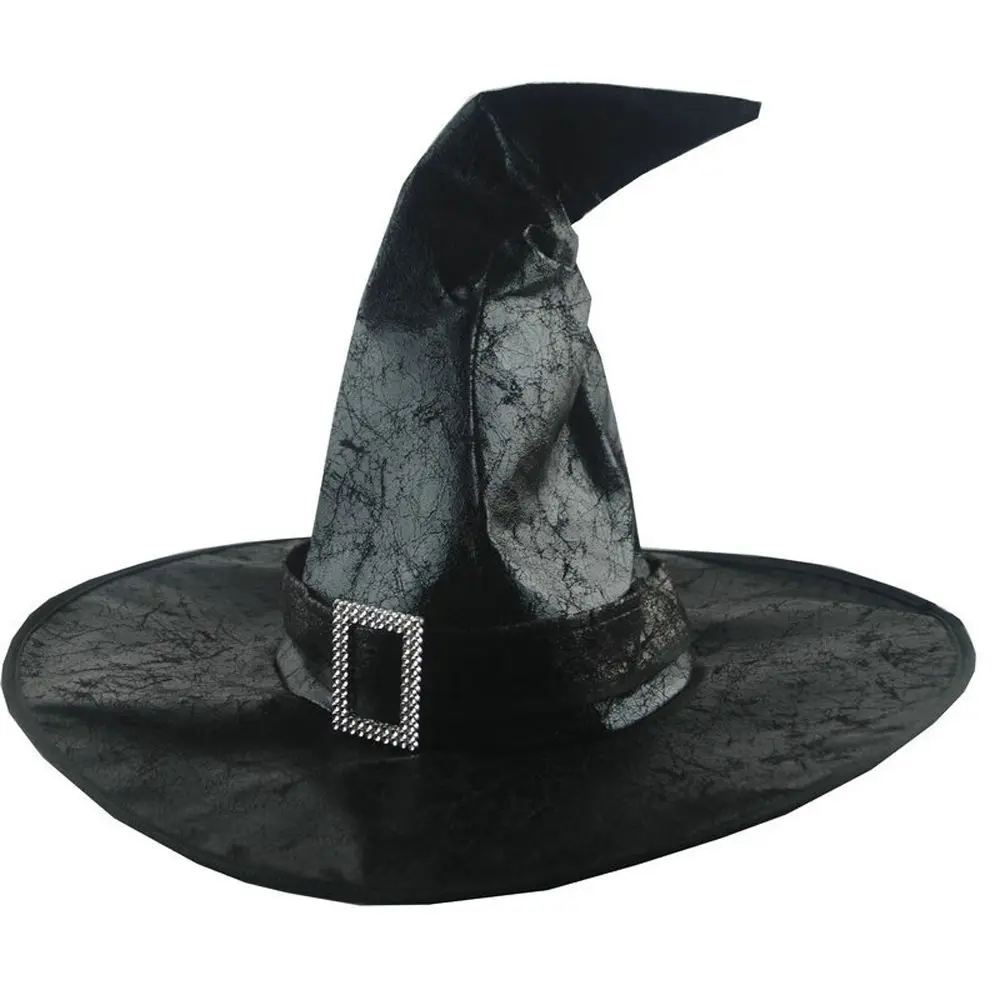 Funny Party Props Cosplay Costume Adult Headgear Pu Leather Witch Hat Wizard Hat Halloween Hat