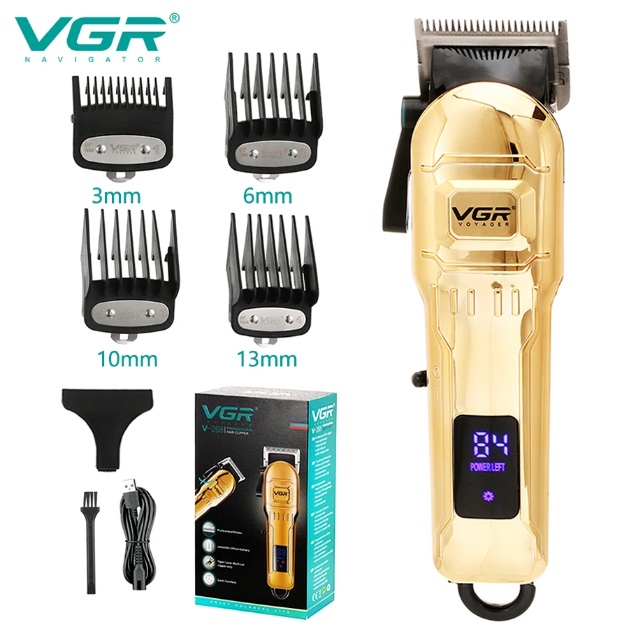 

VGR Hair Clipper Professional Hair Trimmer Adjustable Hair Cutting Machine Electric Barber Digital Display Clipper for Men V-268