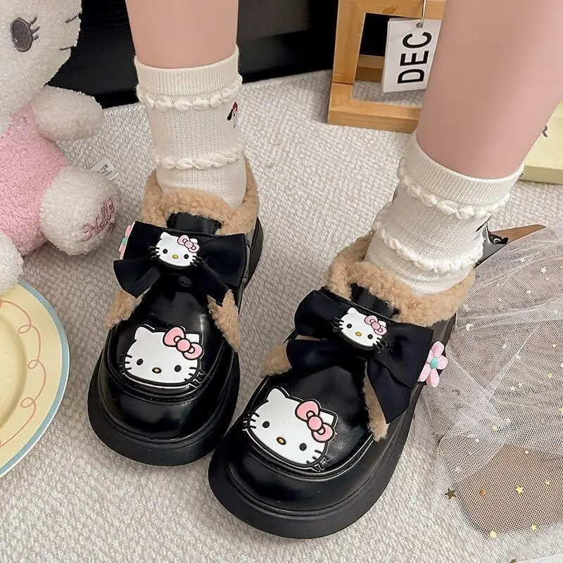 أحذية سانريو هالو كيتي القطنية للفتيات 2025 نمط جديد لشتاء مع أحذية أطفال قطيفة وسميكة أحذية أطفال أولادي وبناتي #2