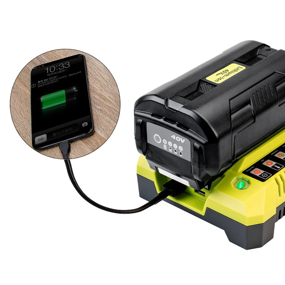 Imagem -04 - Carregador para Ryobi Op401 40v Bateria de Lítio-ion Op4015 Op4026 Op4026a Op4030 Op4040 Op4050 Op4050a Op4060 Op40261