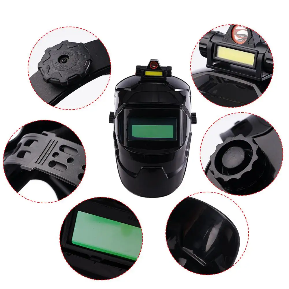 Welding Helmet Welder Mask With Rechargeable Headlight Automatic Dimming Electric Welding Mask For Arc Weld Grind Cut Process