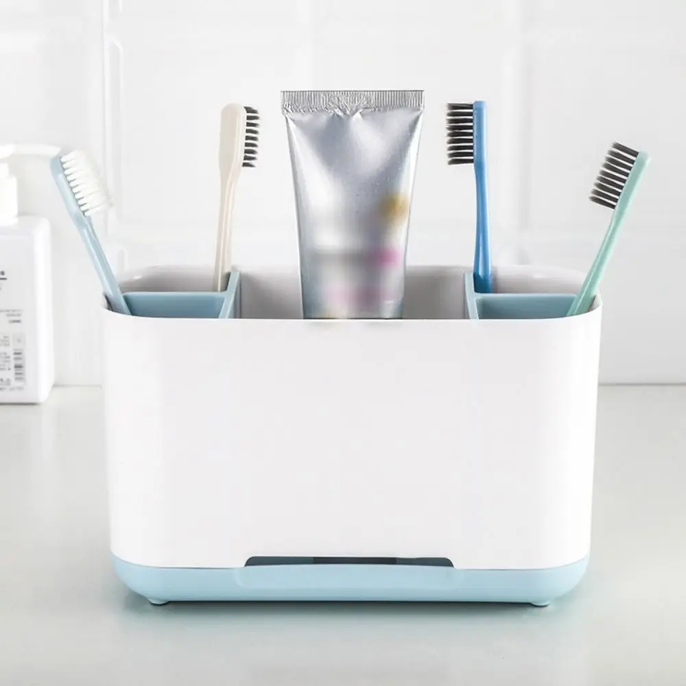 

Multi-functional Toothbrush Holders Easy Cleaning Drainage Holes Bathroom Storage Organizer Detachable Durable Soap Dish Holder