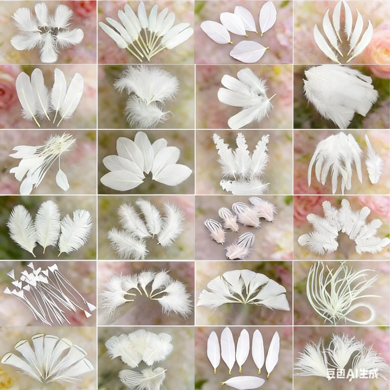 50Pcs/Lot! White Ostrich Goose Pheasant Feathers for Crafts Chicken Turkey Feather Wedding Party Accessories Decoration Plumes - image 4