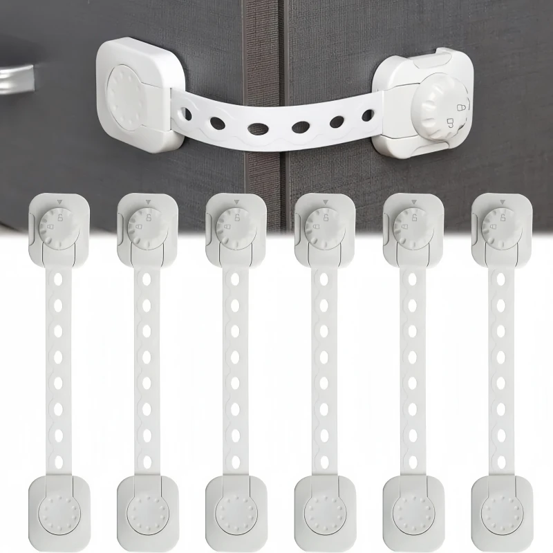 3pcs Multifunction Plastic Unisex Safe Lock Safety Buckle Strong Fixation Drawer Lock Double Knob Protection Window Lock Toddler