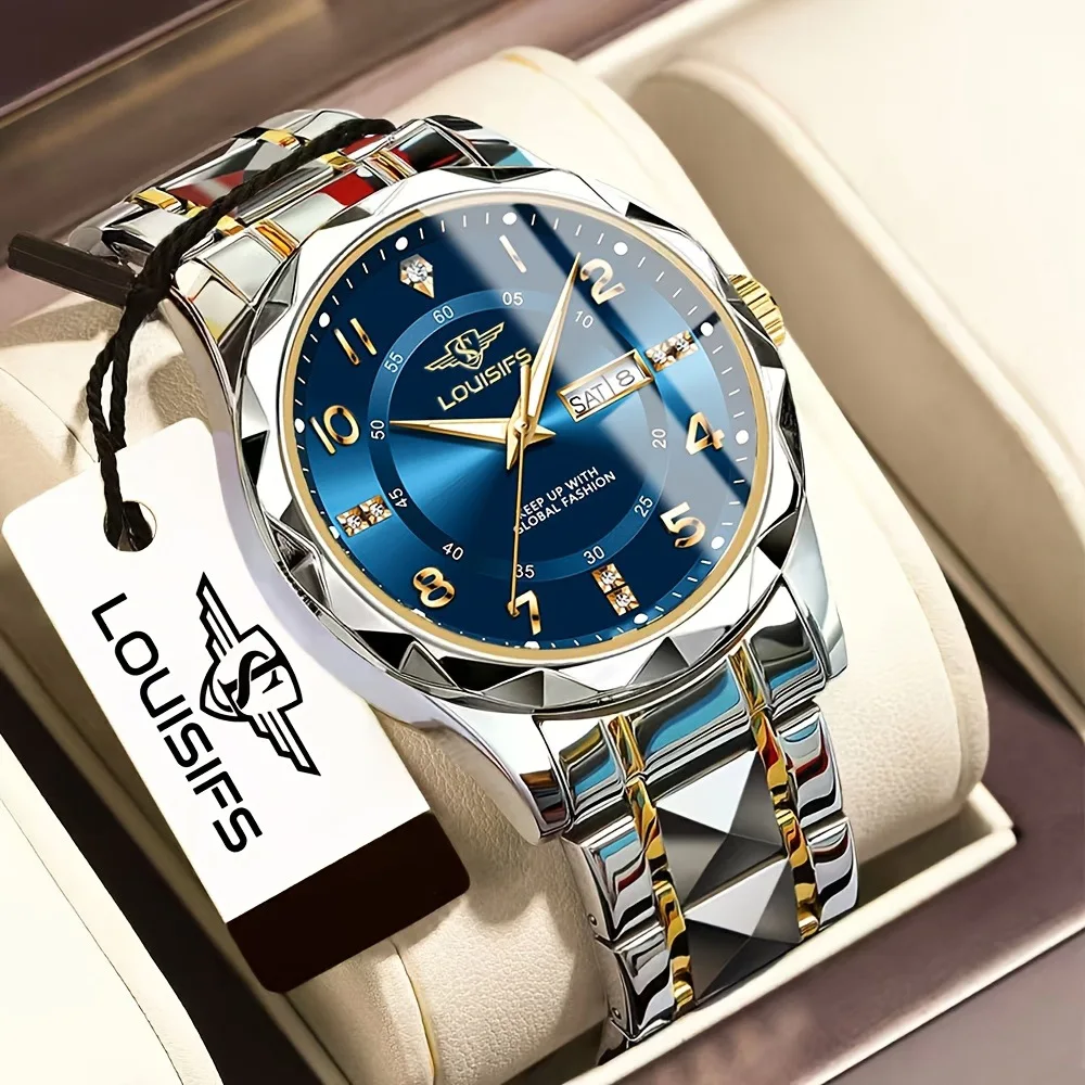 

Лучшие роскошные деловые мужские часы, водонепроницаемые светящиеся мужские наручные часы с датой недели, спортивные кварцевые мужские часы из нержавеющей стали