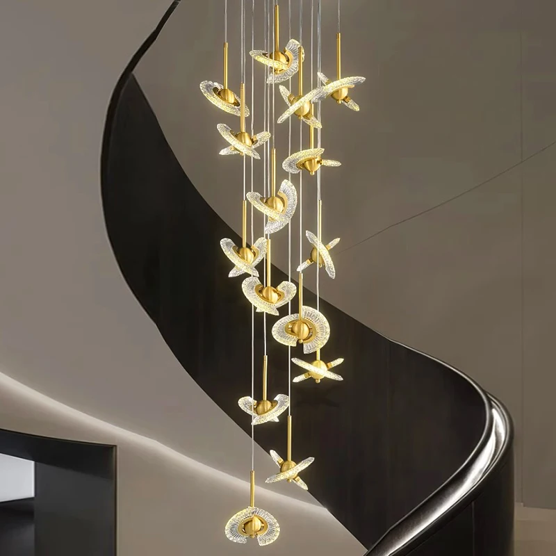 Imagem -02 - Nordic Pendant Lights For Home Decoration Stair Chandelier Sala de Estar e Jantar Luz de Teto Iluminação Interna