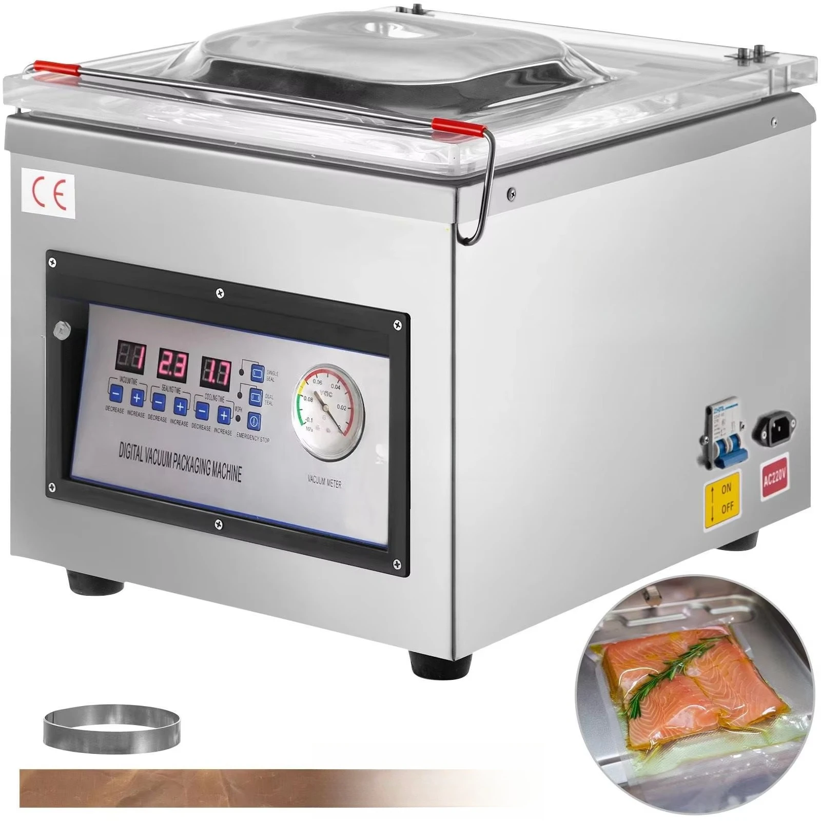 Food Vacuum Sealer Machine - เครื่องซีลสูญญากาศแบบตั้งโต๊ะสำหรับบรรจุภัณฑ์อาหารแบบห้องเดี่ยวสำหรับร้านอาหาร