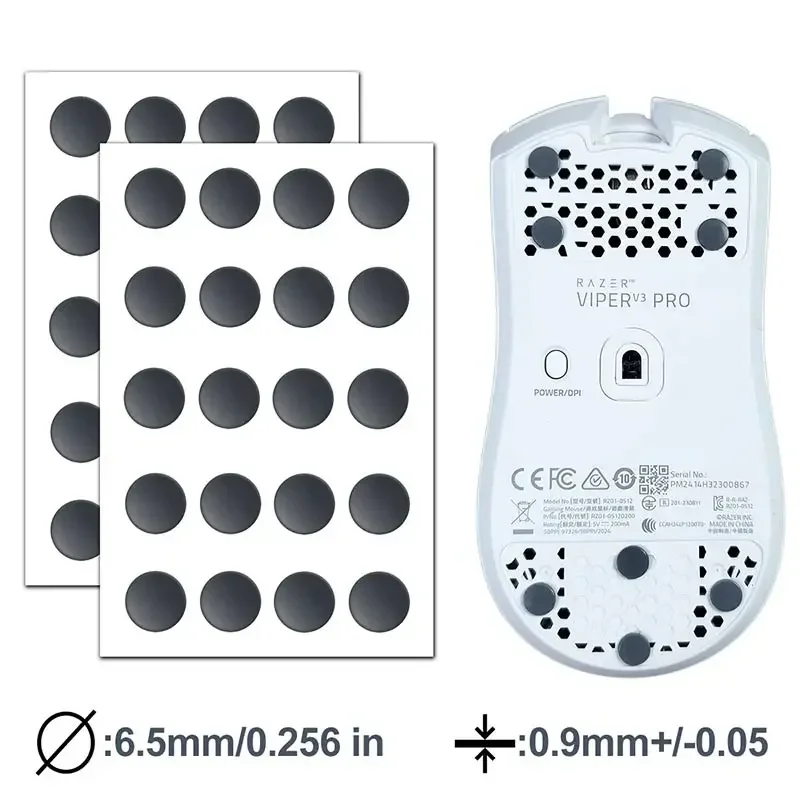 X-Raypad Obsidian PRO Air U-PE Universal D6.5mm Dot Mouse Skates – Durable. Quiet. Control