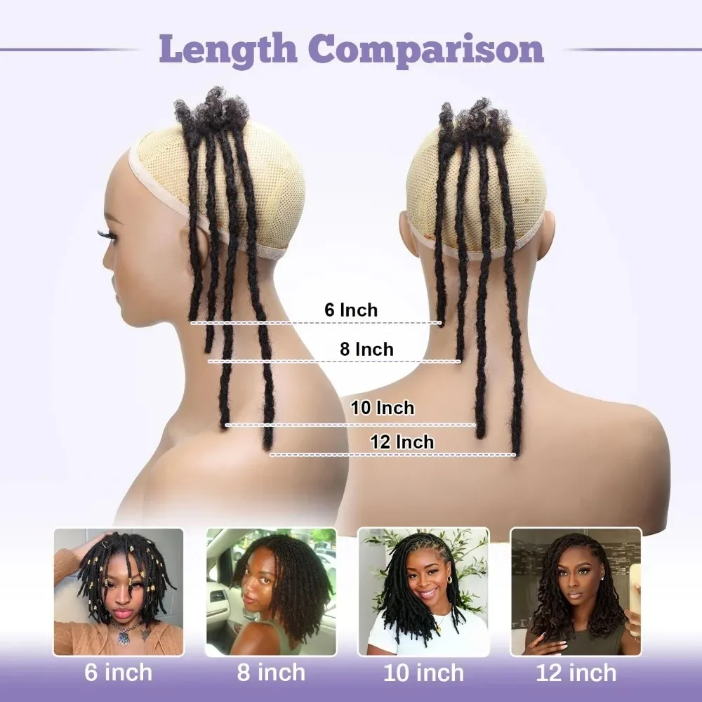 # 613 28 Zoll Loc-Extensions aus Echthaar 0,4/0,6/0,8 cm Breite Dreadlock-Extensions Naturschwarz 30 Strähnen Haarverlängerungen 1B 27 99J – Detail 5