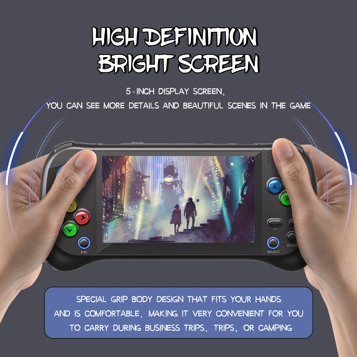 NX-50 Portable Retro Handheld Game Console 5.0-inch HD Large Screen Children's Gift