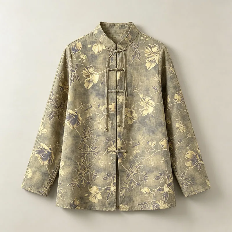 Pure Ramie Fabric, Sand Washed Printed Twill Dyed Lightweight, Breathable Cool Feeling Moisture Absorbing No Deformation, For DI