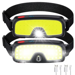 New COB Portable Headlights Outdoor LED Headlight with Built-in Battery USB Rechargeable Head Lamp Camping Fishing Climbing