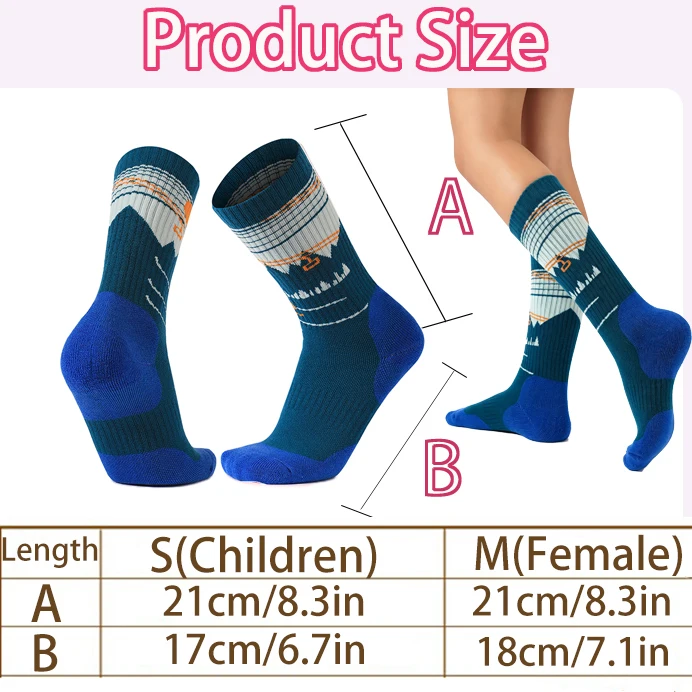 ZHUOHUA 2 Pairs Merino Wool Ski Socks, Thick Thermal Knee High Snow Socks for Kids Girls Women Skiing Snowboarding view 6