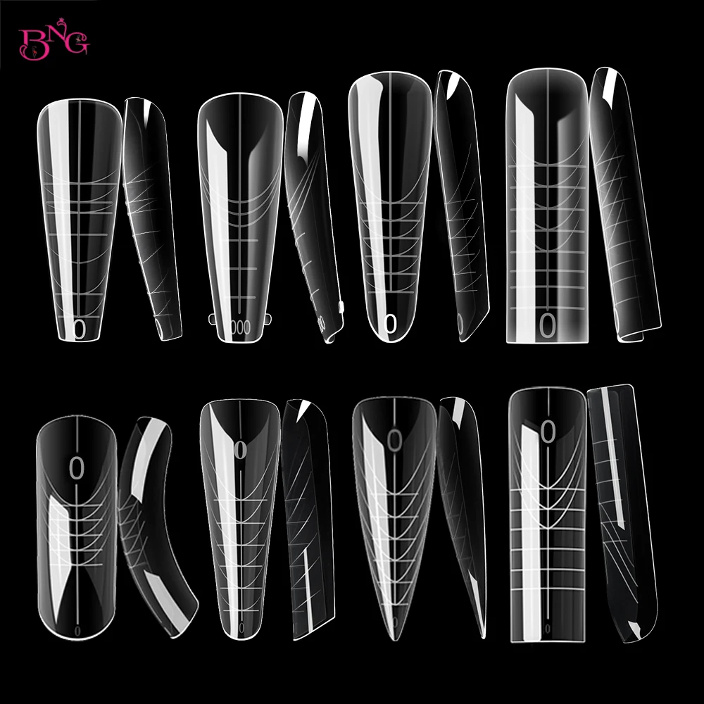 

BNG 140/150Pcs Dual Nail Forms Reusable Square Dual Forms for Nail Extension Flexible Acrylic Poly Nail Gel Form for Builder Gel