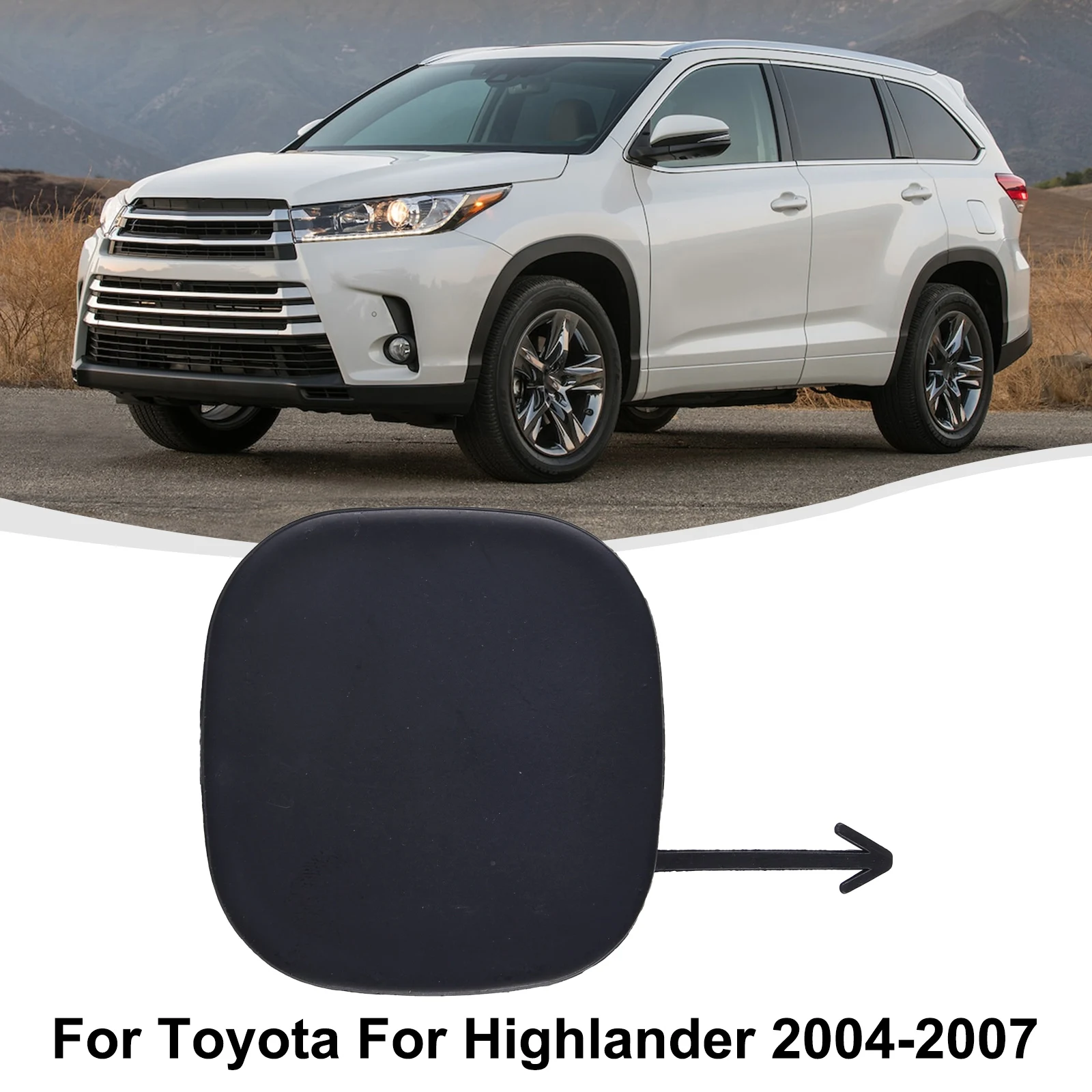 

Front Bumper Tow Hook Eye Cover Cap For Toyota For Highlander 04-07 52127-48030 Black Wear-resistant Bumper Car Accessoreis