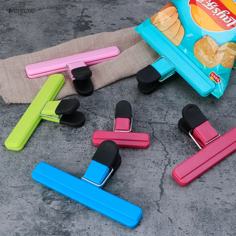 Portable Bag Clips Kitchen Storage Food Snack Seal Sealing Bag Clips Sealer Clamp Plastic Tool Kitchen Organization Accessories