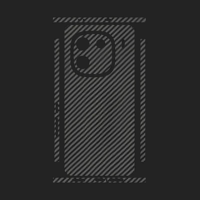 3D Carbon Fiber Skin Grain Full Body Phone Protector Sticker For Vivo iQOO 12 Pro / 12 5G Back + Sides Decal Wrap Film