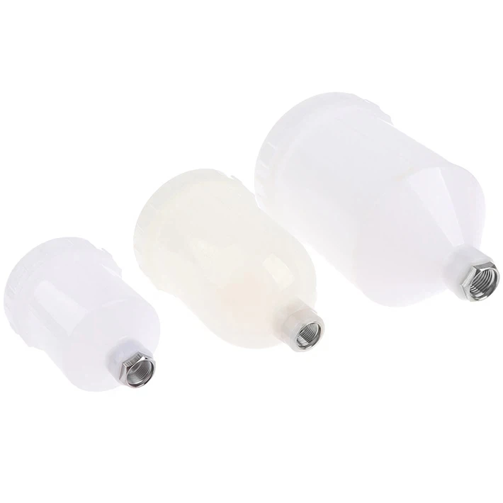125/250/600ml Plastic Spray Paint Cup Sprayer Cup Air Gravity Feed Paint Spray Pot Thread Connector For Spray Gun Parts