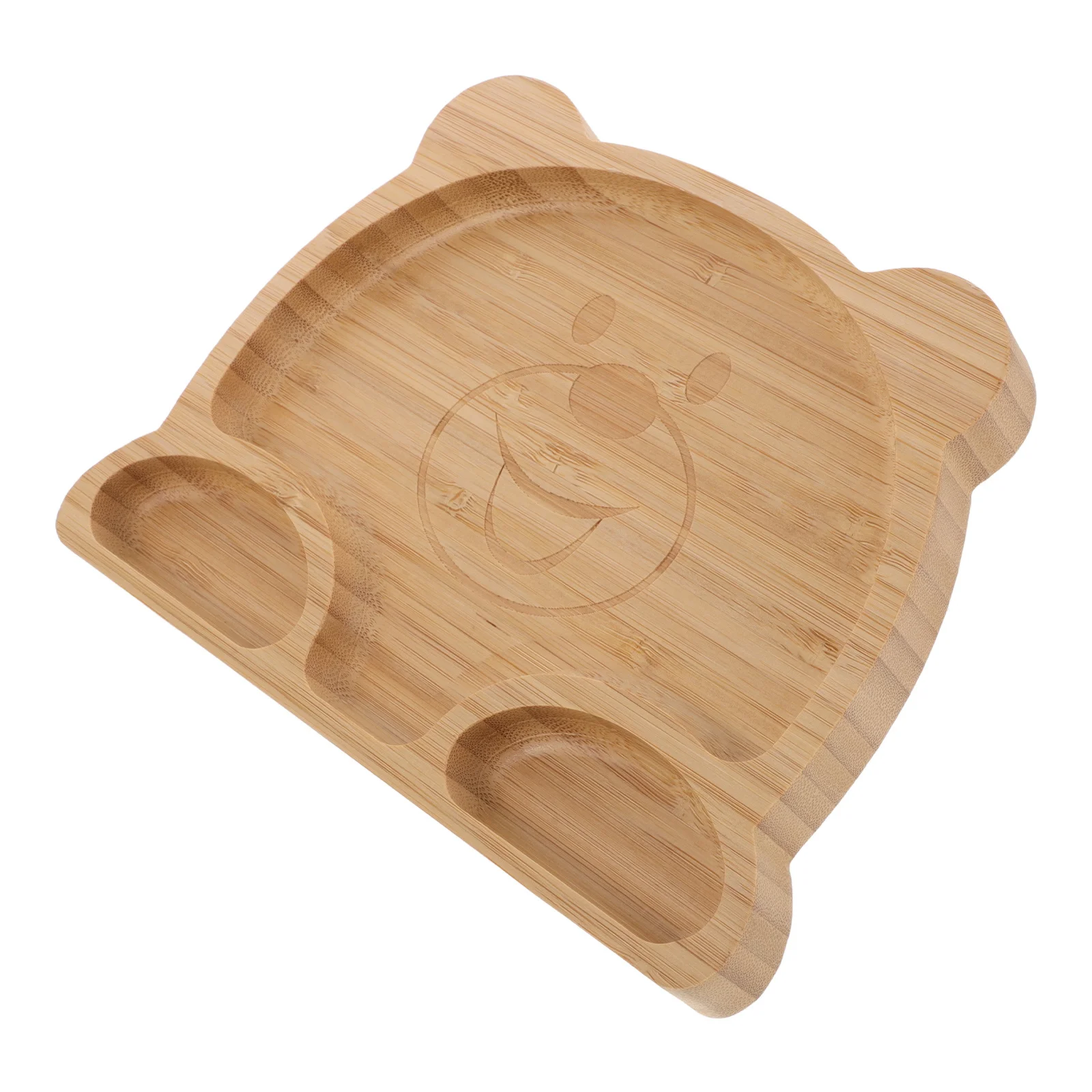 

Baby Suction Plate Bamboo Toddler Divided Silicone Plate Baby Feeding Bowl with Suction for Self Feeding Kids Divided Plates