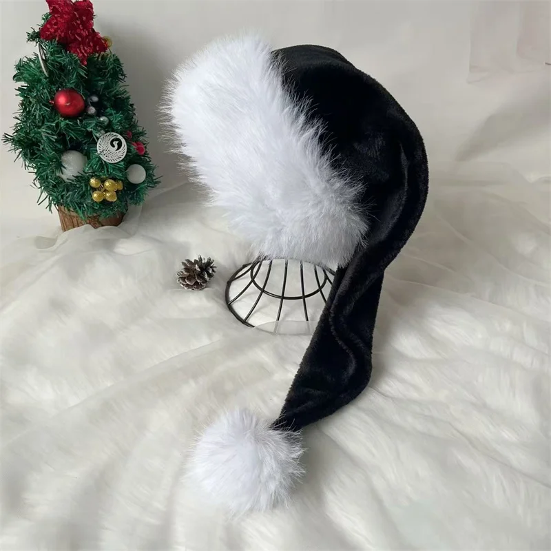 Weihnachtsmütze, Weihnachtsmütze, Urlaub für Erwachsene, Unisex, Samt, Komfort, extra verdickte Weihnachtsmütze für Neujahr, festliche Party, Weihnachten