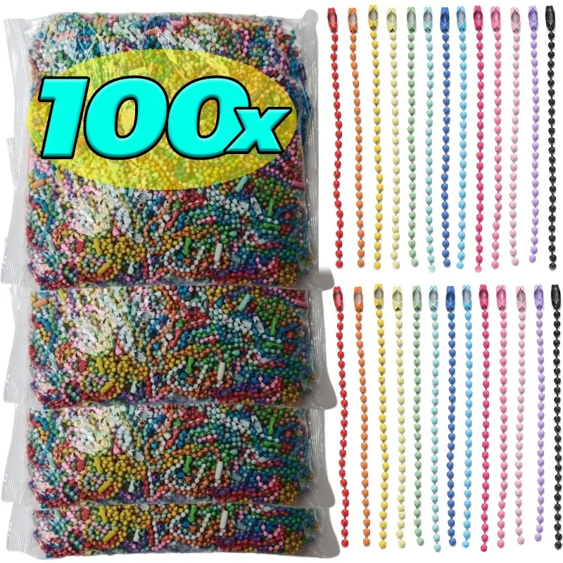

10/100 шт. Цепочки с бусинами для рукоделия, изготовления брелоков, подвесок, ожерелий, разноцветные цепочки, фурнитура для украшений, аксессуары для DIY