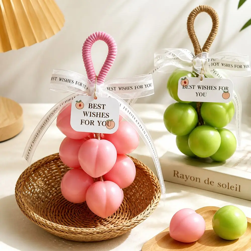 Durable Fruit Shape Fruit Shaped Soap Handmade Ribbon Decor Handmade Soap Decorative Soap Soap Gift Box Gift Giving