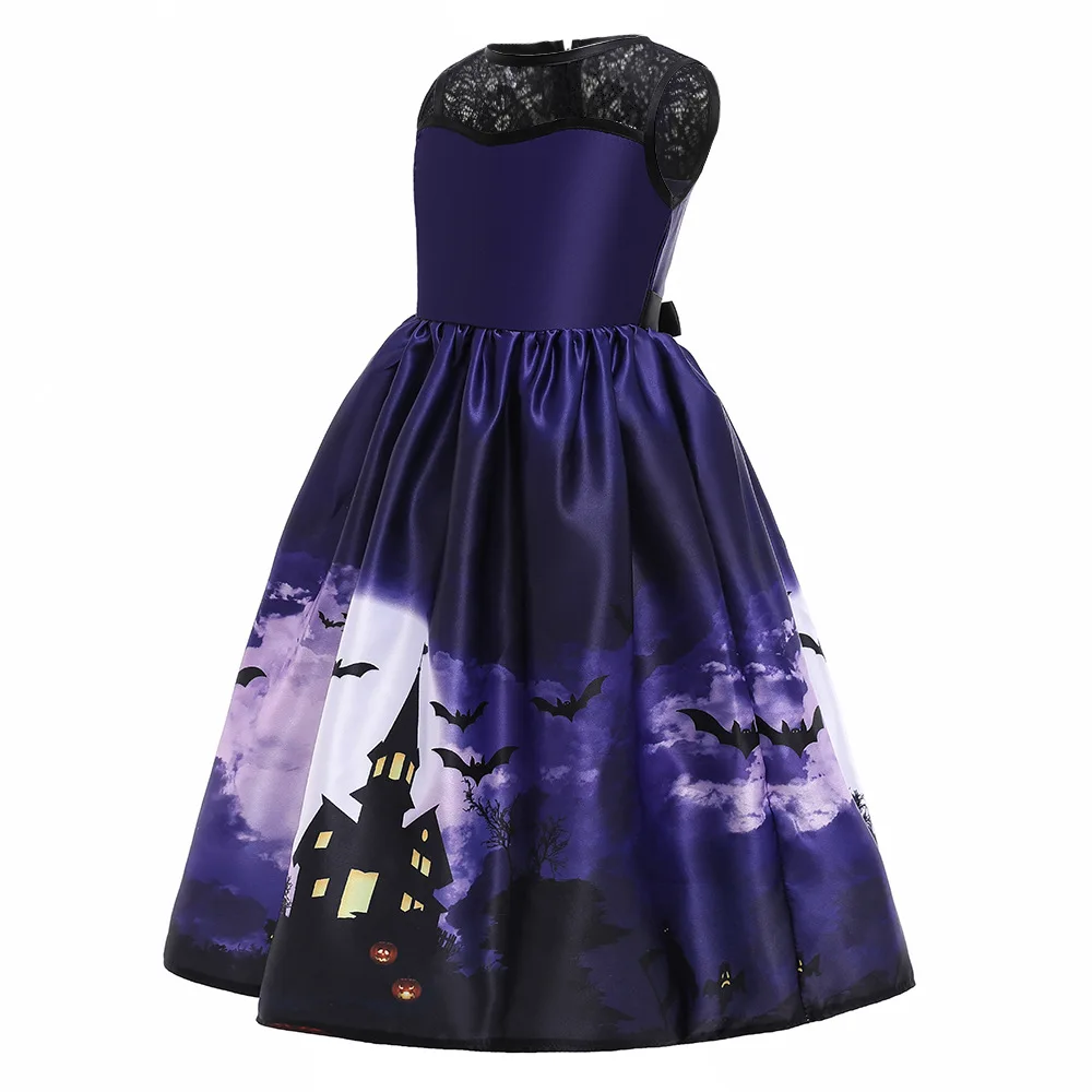 Ghost Witch Cosplay Girl Dress Christmas Halloween Vampire Costume Girls Party Princess Dress Children Kids Clothes 8 12 Year